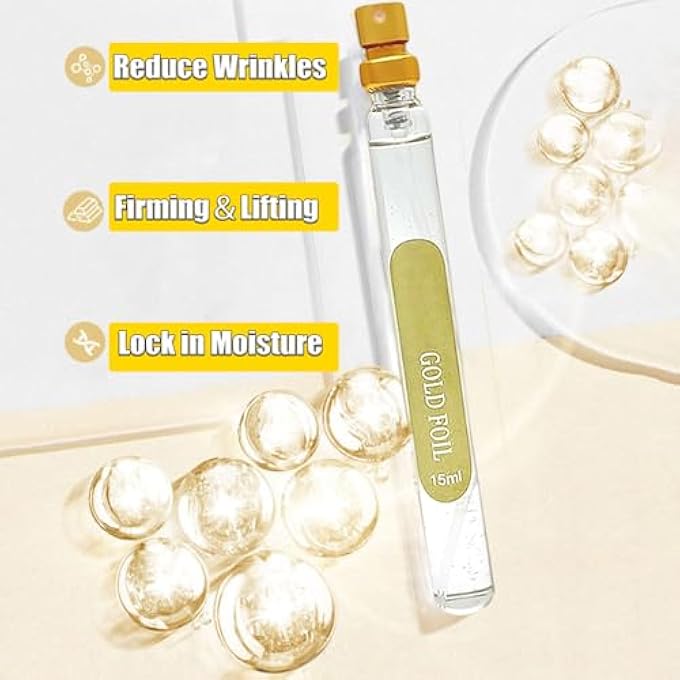 Elitzia SKIN CARE PROTEIN LIFT THREAD COLLAGEN FOR WOMEN PROTEIN LIFTING THREADING SET FACE CARE ANTI AGING SOLUBLE GOLD PROTEIN ANTI WRINKLE SMOOTH FINE LINES NASOLABIAL FOLDS HOME USE 5PCS 15ML - Image 3